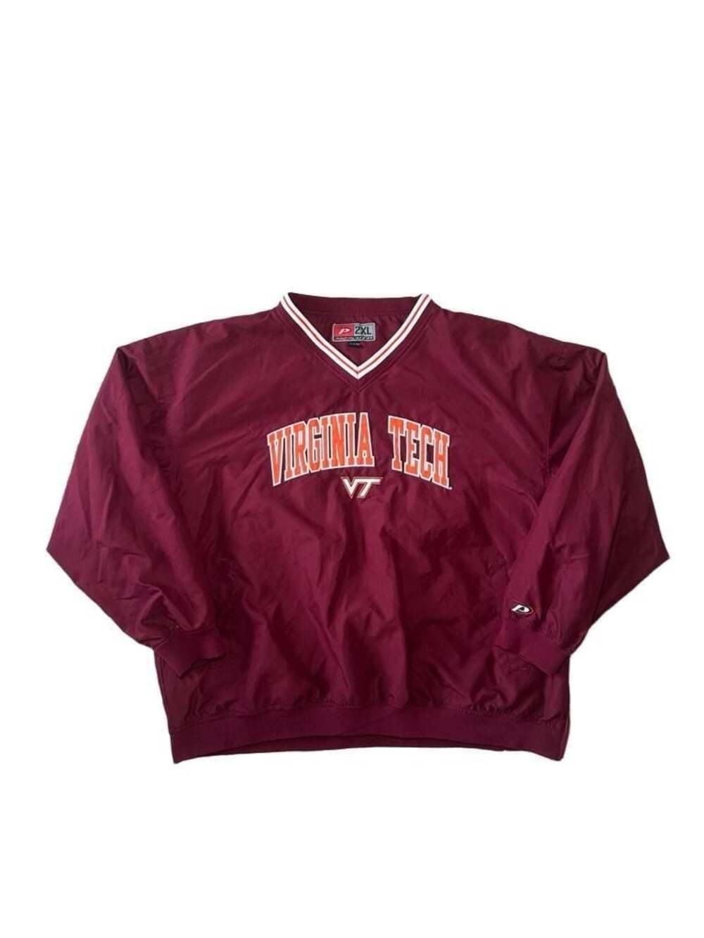 Vintage Pro Player Virginia Tech Hokies Maroon V-Neck Pullover 2XL